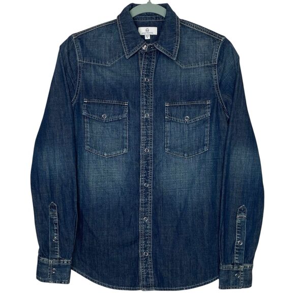AG Adriano Goldschmied Denim Shirt Womens Small Long Sleeve Button Down Western - Picture 1 of 9